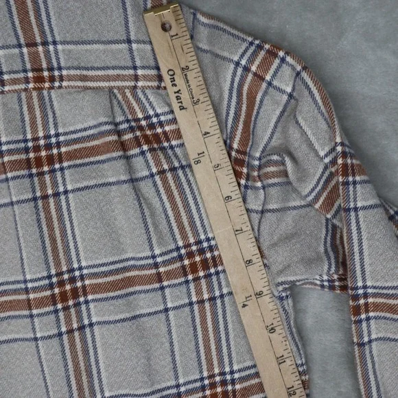 Patagonia Shirt Mens Medium Brown Plaid Long Sleeve Fjord Flannel Organic Cotton - Picture 10 of 12